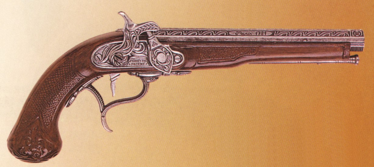 foto pistole s perkusn�m z�mkem - �ed� kov